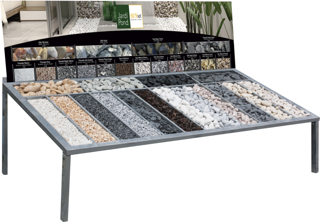 Mesa Expositor Gravas De Acero 100×200 cm